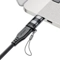 Acefast - Адаптер (J9) - с дигитален дисплей, Type-C към USB-C, 480Mbps, 20V/5A, бързо зареждане, пренос на данни - метално сив