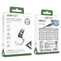 Acefast - Адаптер (J9) - с дигитален дисплей, Type-C към USB-C, 480Mbps, 20V/5A, бързо зареждане, пренос на данни - метално сив