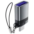 Acefast - Адаптер (J7) - с OTG функция, USB към Type-C, 10Gbps пренос на данни, бързо зареждане - метално сив