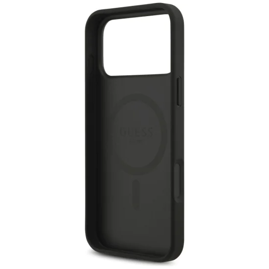 Калъф за iPhone 17 Pro Max - Guess - 4G Circle Classic Logo MagSafe (GUHMP17XP4PGRSGK) - Черен