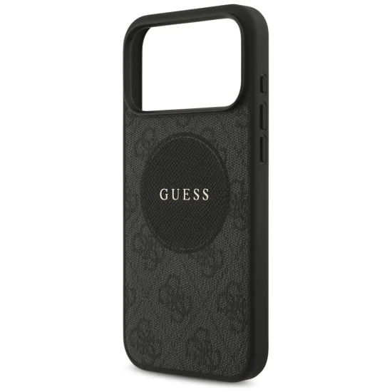 Калъф за iPhone 17 Pro Max - Guess - 4G Circle Classic Logo MagSafe (GUHMP17XP4PGRSGK) - Черен