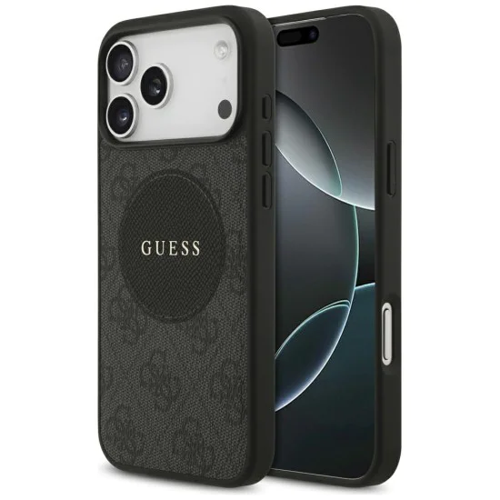 Калъф за iPhone 17 Pro Max - Guess - 4G Circle Classic Logo MagSafe (GUHMP17XP4PGRSGK) - Черен