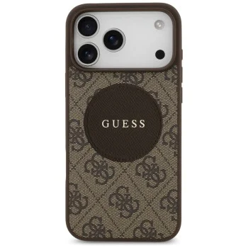 Калъф за iPhone 17 Pro - Guess - 4G Circle Classic Logo MagSafe (GUHMP17LP4PGRSGW) - Кафяв