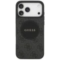 Калъф за iPhone 17 Pro - Guess - 4G Circle Classic Logo MagSafe (GUHMP17LP4PGRSGK) - Черен