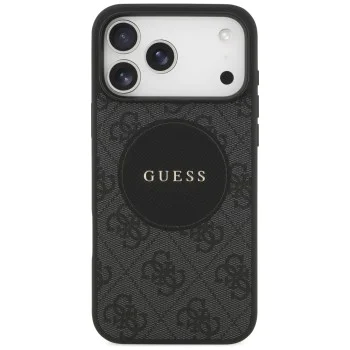 Калъф за iPhone 17 Pro - Guess - 4G Circle Classic Logo MagSafe (GUHMP17LP4PGRSGK) - Черен