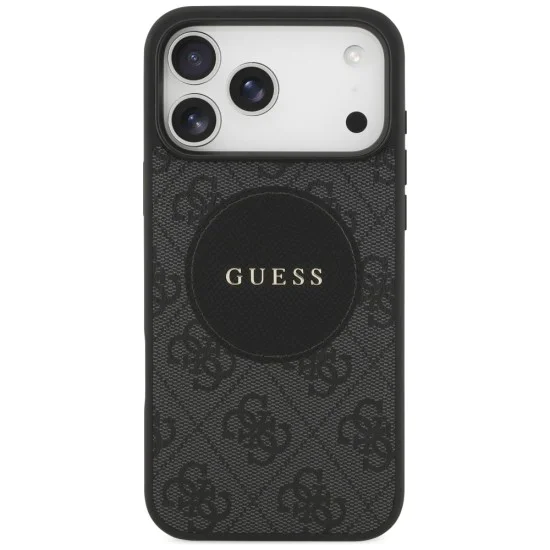 Калъф за iPhone 17 Pro - Guess - 4G Circle Classic Logo MagSafe (GUHMP17LP4PGRSGK) - Черен