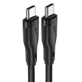 Acefast - Кабел за данни (C8-03) - Бързо зареждане, Type-C към Type-C, 60W, 3A, с найлонова оплетка, 25 000 извивки, 1.2 м - Черен