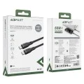 Acefast - Кабел за данни (C8-03) - Бързо зареждане, Type-C към Type-C, 60W, 3A, с найлонова оплетка, 25 000 извивки, 1.2 м - Черен