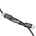 Acefast - Кабел за данни (C1-03) - Type-C към Type-C, 60W, 20V/3A, бързо зареждане, найлонова оплетка, 1.2 м - Черен