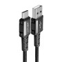 Acefast - Кабел за данни (C1-04) - USB към Type-C, 3A, бързо зареждане, найлонова оплетка, 1.2 м - Черен
