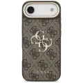 Калъф за iPhone 17 Air - Guess - Hardcase Big 4G Classic Logo (GUHCP17M4GMGCBR) - Кафяв