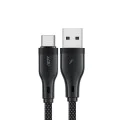 Acefast - Кабел за данни (C8-04) - Бързо зареждане, USB към Type-C, 3A, Найлонова оплетка, 25 000 извивки, 1.2 м - Черен