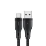 Acefast - Кабел за данни (C8-04) - Бързо зареждане, USB към Type-C, 3A, Найлонова оплетка, 25 000 извивки, 1.2 м - Черен