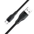 Acefast - Кабел за данни (C8-04) - Бързо зареждане, USB към Type-C, 3A, Найлонова оплетка, 25 000 извивки, 1.2 м - Черен
