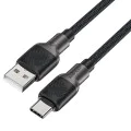 Acefast - Кабел за данни (C10-04) - Бързо зареждане, USB към Type-C, 3A, 25 000 огъвания, Издръжлив силикон, 1.2 м - Черен