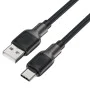 Acefast - Кабел за данни (C10-04) - Бързо зареждане, USB към Type-C, 3A, 25 000 огъвания, Издръжлив силикон, 1.2 м - Черен