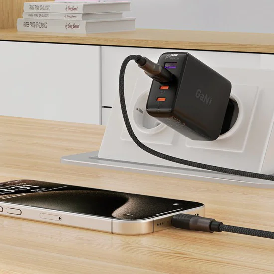 Acefast - Кабел за данни (C10-04) - Бързо зареждане, USB към Type-C, 3A, 25 000 огъвания, Издръжлив силикон, 1.2 м - Черен