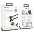 Acefast - Кабел за данни (C10-04) - Бързо зареждане, USB към Type-C, 3A, 25 000 огъвания, Издръжлив силикон, 1.2 м - Черен