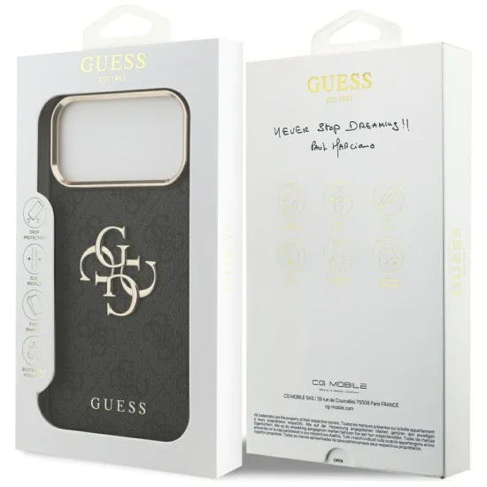 Калъф за iPhone 17 Pro Max - Guess - Hardcase Big 4G Classic Logo (GUHCP17X4GMGCGR) - Черен