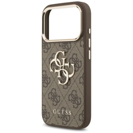 Калъф за iPhone 17 Pro - Guess - Hardcase Big 4G Classic Logo (GUHCP17L4GMGCBR) - Кафяв
