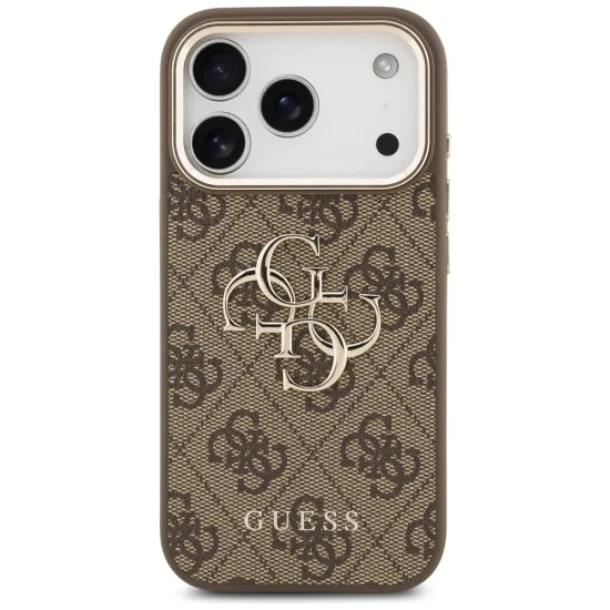 Калъф за iPhone 17 Pro - Guess - Hardcase Big 4G Classic Logo (GUHCP17L4GMGCBR) - Кафяв