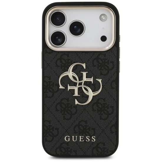 Калъф за iPhone 17 Pro - Guess - Hardcase Big 4G Logo Classic (GUHCP17L4GMGCGR) - Черен