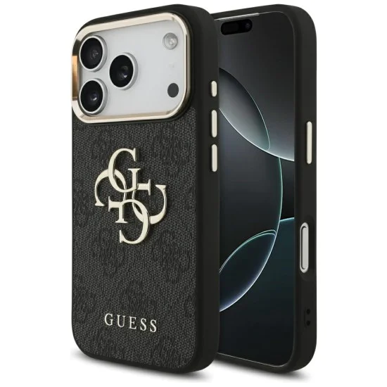 Калъф за iPhone 17 Pro - Guess - Hardcase Big 4G Logo Classic (GUHCP17L4GMGCGR) - Черен