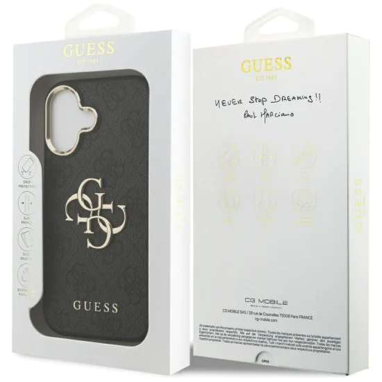Калъф за iPhone 17 - Guess - Hardcase Big 4G Classic Logo (GUHCP17S4GMGCGR) - Черен