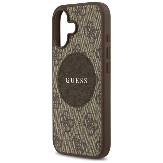 Калъф за iPhone 17 - Guess - 4G Circle Classic Logo MagSafe (GUHMP17SP4PGRSGW) - Кафяв