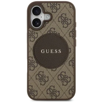 Калъф за iPhone 17 - Guess - 4G Circle Classic Logo MagSafe (GUHMP17SP4PGRSGW) - Кафяв