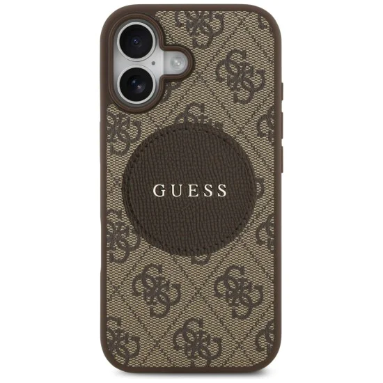 Калъф за iPhone 17 - Guess - 4G Circle Classic Logo MagSafe (GUHMP17SP4PGRSGW) - Кафяв