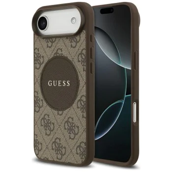 Калъф за iPhone 17 Air - Guess - 4G Circle Classic Logo MagSafe (GUHMP17MP4PGRSGW) - Кафяв