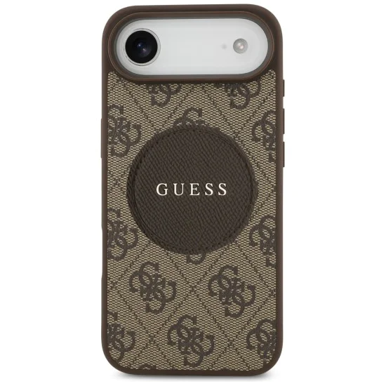 Калъф за iPhone 17 Air - Guess - 4G Circle Classic Logo MagSafe (GUHMP17MP4PGRSGW) - Кафяв