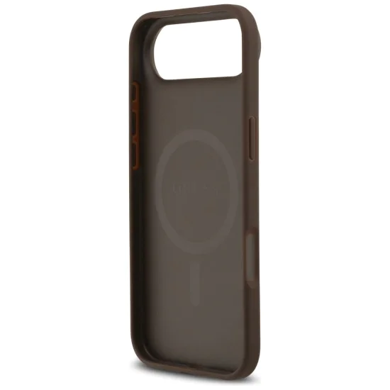 Калъф за iPhone 17 Air - Guess - 4G Circle Classic Logo MagSafe (GUHMP17MP4PGRSGW) - Кафяв
