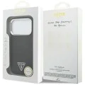 Калъф за iPhone 17 Pro - Guess - Блестящо триъгълно лого MagSafe (GUHMP17LPFGTSCMK) - Черен