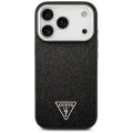 Калъф за iPhone 17 Pro - Guess - Блестящо триъгълно лого MagSafe (GUHMP17LPFGTSCMK) - Черен