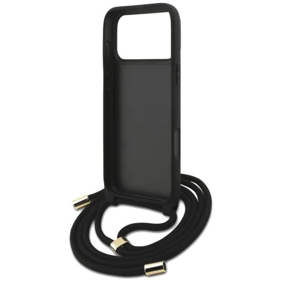 Калъф за iPhone 17 Pro Max - Guess - Hardcase 4G CBDY Big Logo с каишка за кабел (GUHCP17XP4GMGCRW) - Кафяв