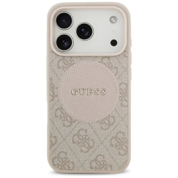 Калъф за iPhone 17 Pro - Guess - 4G Circle Classic Logo MagSafe (GUHMP17LP4PGRSGP) - Розов