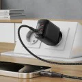 Acefast - Зарядно за стена (A108) - GaN, Бързо зареждане, 2x Type-C, USB, 67W, 3A, Smart Chip - Черно