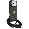 GUESS – твърд гръб Hardcase 4G CBDY Big Logo с шнур/връзка (Cord Strap) (GUHCP17XP4GMGCRK) – за iPhone 17 Pro Max – Черен