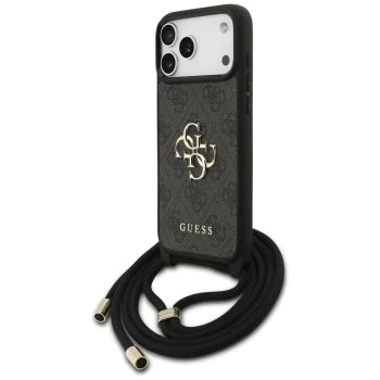 GUESS – твърд гръб Hardcase 4G CBDY Big Logo с шнур/връзка (Cord Strap) (GUHCP17XP4GMGCRK) – за iPhone 17 Pro Max – Черен