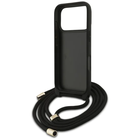 GUESS – твърд гръб Hardcase 4G CBDY Big Logo с шнур/връзка (Cord Strap) (GUHCP17XP4GMGCRK) – за iPhone 17 Pro Max – Черен