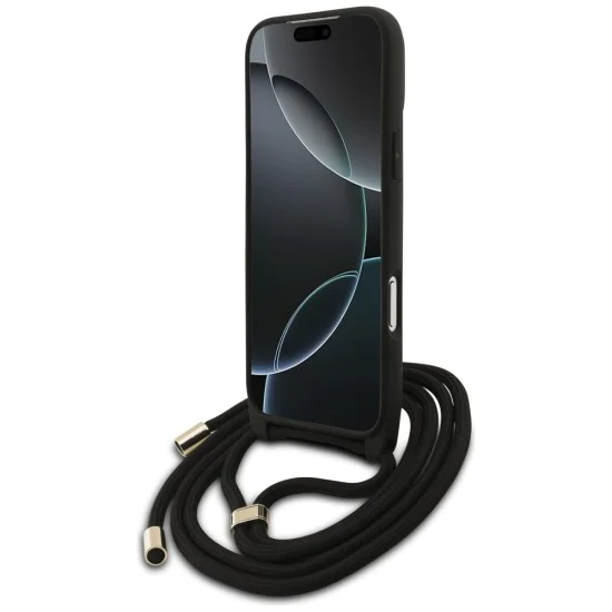 GUESS – твърд гръб Hardcase 4G CBDY Big Logo с шнур/връзка (Cord Strap) (GUHCP17XP4GMGCRK) – за iPhone 17 Pro Max – Черен
