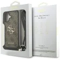 Калъф за iPhone 17 - Guess - Hardcase 4G CBDY Big Logo с каишка за шнур (GUHCP17SP4GMGCRW) - Кафяв