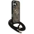 Калъф за iPhone 17 - Guess - Hardcase 4G CBDY Big Logo с каишка за шнур (GUHCP17SP4GMGCRW) - Кафяв