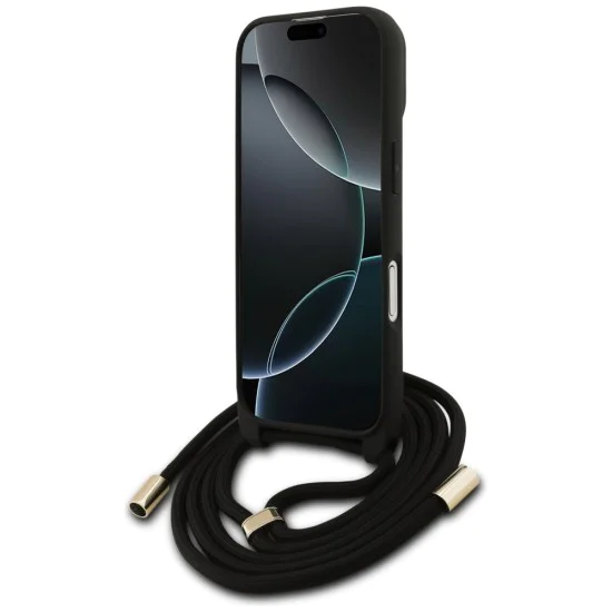 Калъф за iPhone 17 - Guess - Hardcase 4G CBDY Big Logo с каишка за шнур (GUHCP17SP4GMGCRW) - Кафяв