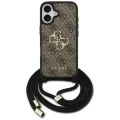 Калъф за iPhone 17 - Guess - Hardcase 4G CBDY Big Logo с каишка за шнур (GUHCP17SP4GMGCRW) - Кафяв