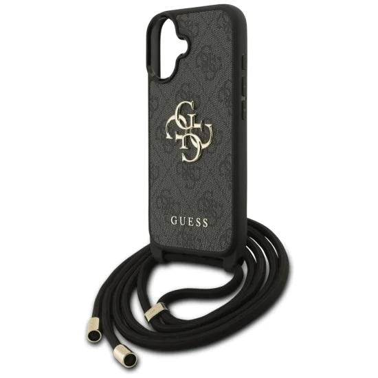 Калъф за iPhone 17 - Guess - Hardcase 4G CBDY Big Logo с каишка за шнур (GUHCP17SP4GMGCRK) - Черен