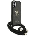 Калъф за iPhone 17 - Guess - Hardcase 4G CBDY Big Logo с каишка за шнур (GUHCP17SP4GMGCRK) - Черен