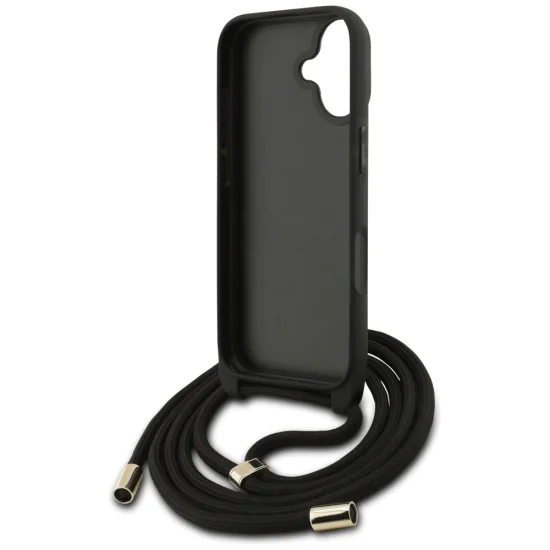 Калъф за iPhone 17 - Guess - Hardcase 4G CBDY Big Logo с каишка за шнур (GUHCP17SP4GMGCRK) - Черен